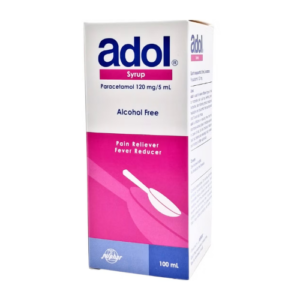 Adol Syrup 120mg/5ml 120ml – Paracetamol Pain & Fever Relief for Children | Fast Acting Pediatric Analgesic & Antipyretic