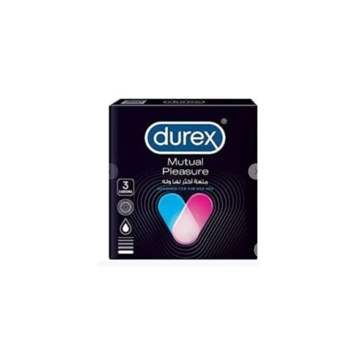 Durex Mutual Pleasure Condoms 3 Pack – Ribbed & Dotted for Enhanced Stimulation
