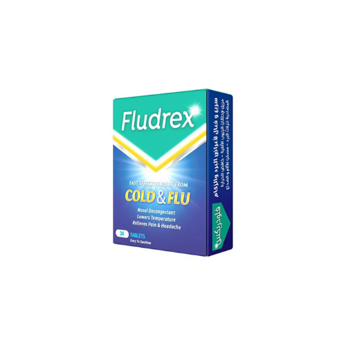 Fludrex Tablets 24s – Fast Relief for Cold & Flu Symptoms, Fever, Headache, Body Aches & Nasal Congestion | Effective Multi-Symptom Relief 24 Count