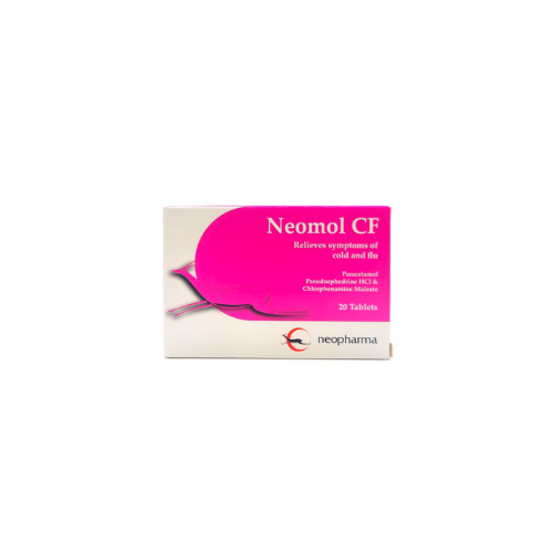 Neomol CF Tablets – Fast Relief for Cold & Flu Symptoms, Fever, Headache, Cough & Nasal Congestion | Multi-Symptom Relief Formula