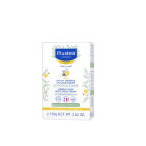 Mustela Gentle Soap with Cold Cream – Nourishing Baby Cleansing Bar for Face & Body, Hydrating Cold Cream Formula for Dry & Sensitive Skin, Soothes, Cleanses & Protects Skin Barrier, Daily Baby Care Soap for Newborns & Infants