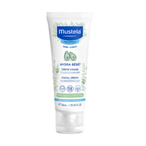 Mustela Hydra Bébé Facial Cream – Daily Moisturizing Baby Face Cream, Lightweight Hydration for Sensitive & Delicate Skin, Soothes, Protects & Strengthens Skin Barrier, Fast-Absorbing Non-Greasy Formula for Newborns & Infants