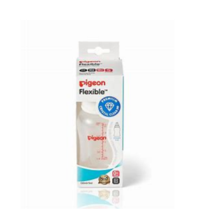 Pigeon Flexible Baby Feeding Bottle 150ml with Unique Streamlined Shape – Anti-Colic BPA-Free Infant Bottle, Natural Latch Design, Easy Grip & Leak-Proof Small Size Feeding Bottle for Newborns & Babies