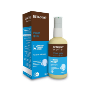 Betadine Throat Spray 50ml – Antiseptic Sore Throat Relief, Kills Germs & Soothes Irritation