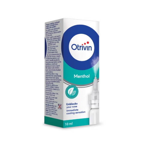 Otrivin Menthol Nasal Spray – Fast Relief for Blocked Nose & Nasal Congestion | Cooling Decongestant Nasal Spray for Cold & Allergy Relief