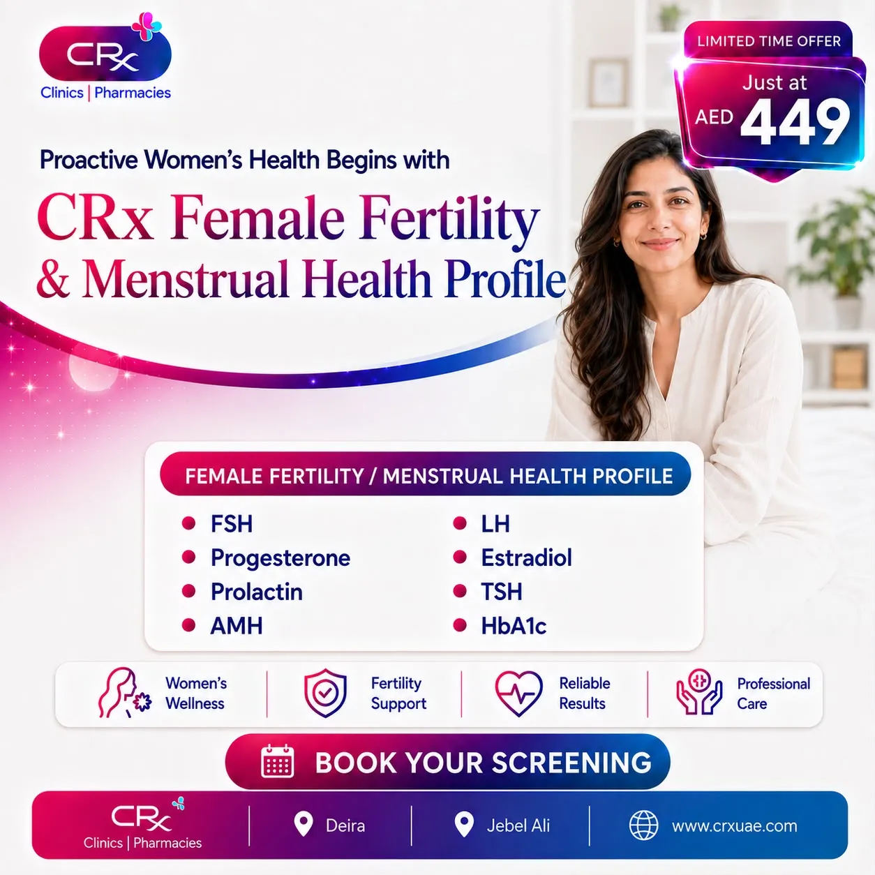 CRx Female Fertility and Menstrual Health Profile AED 449