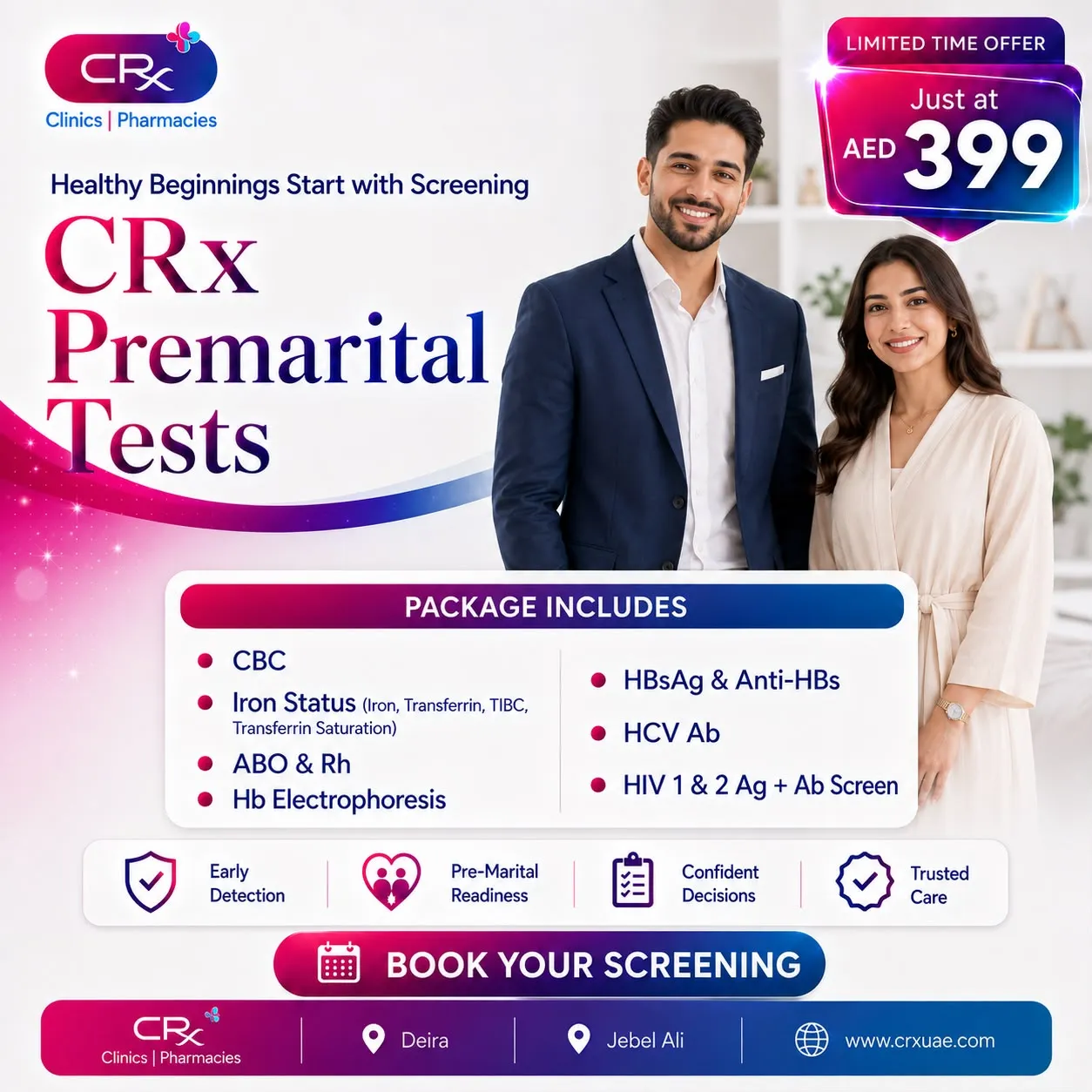 CRx Premarital Tests Package AED 399