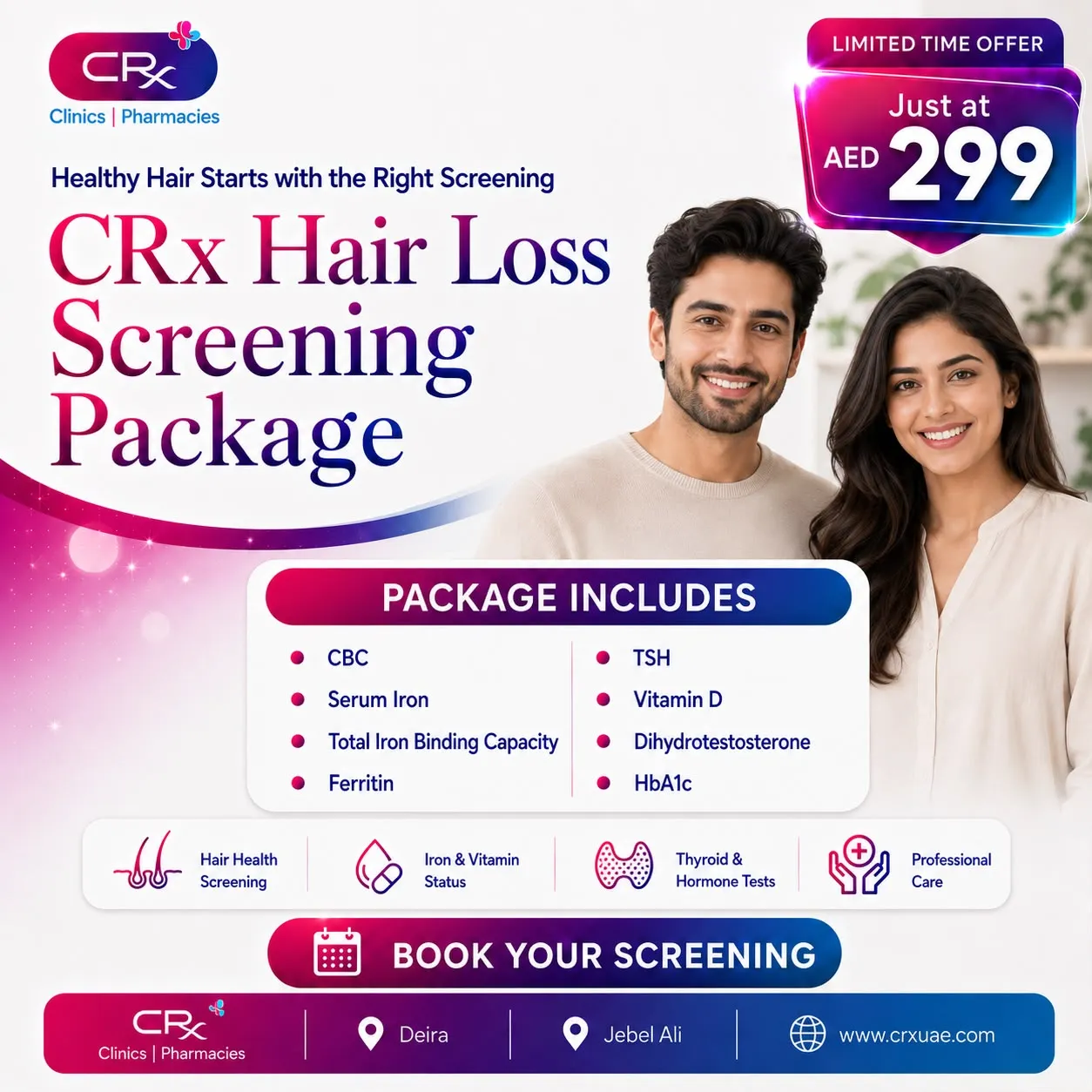 CRx Hair Loss Screening Package AED 299