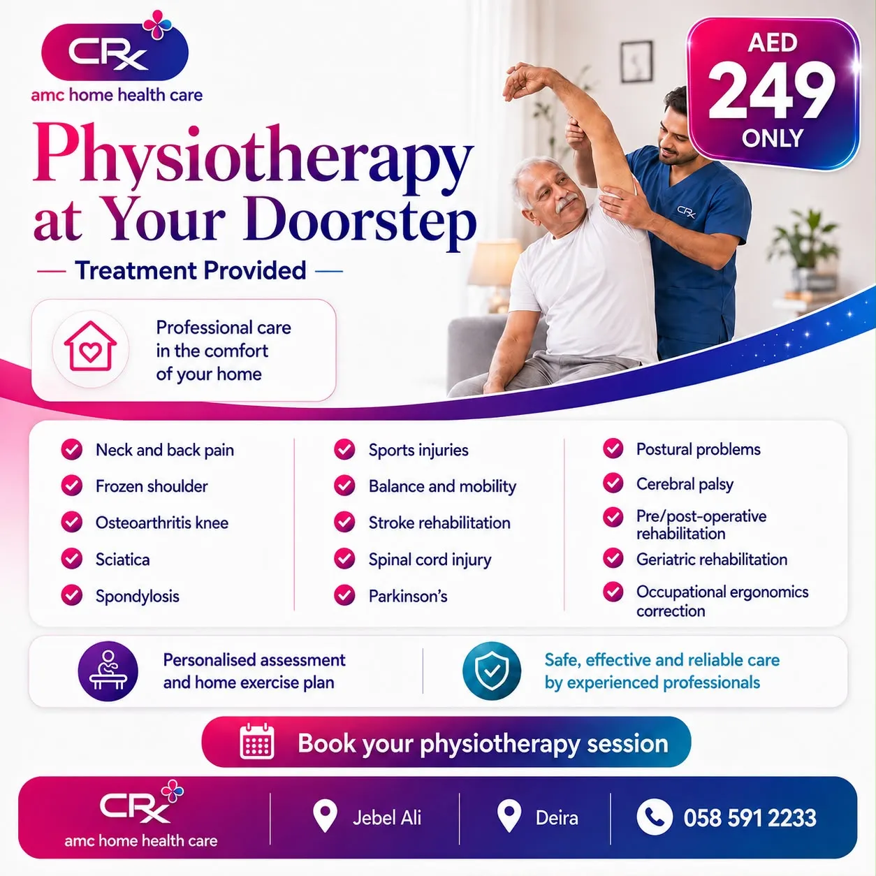 Physiotherapy at your doorstep AED 249