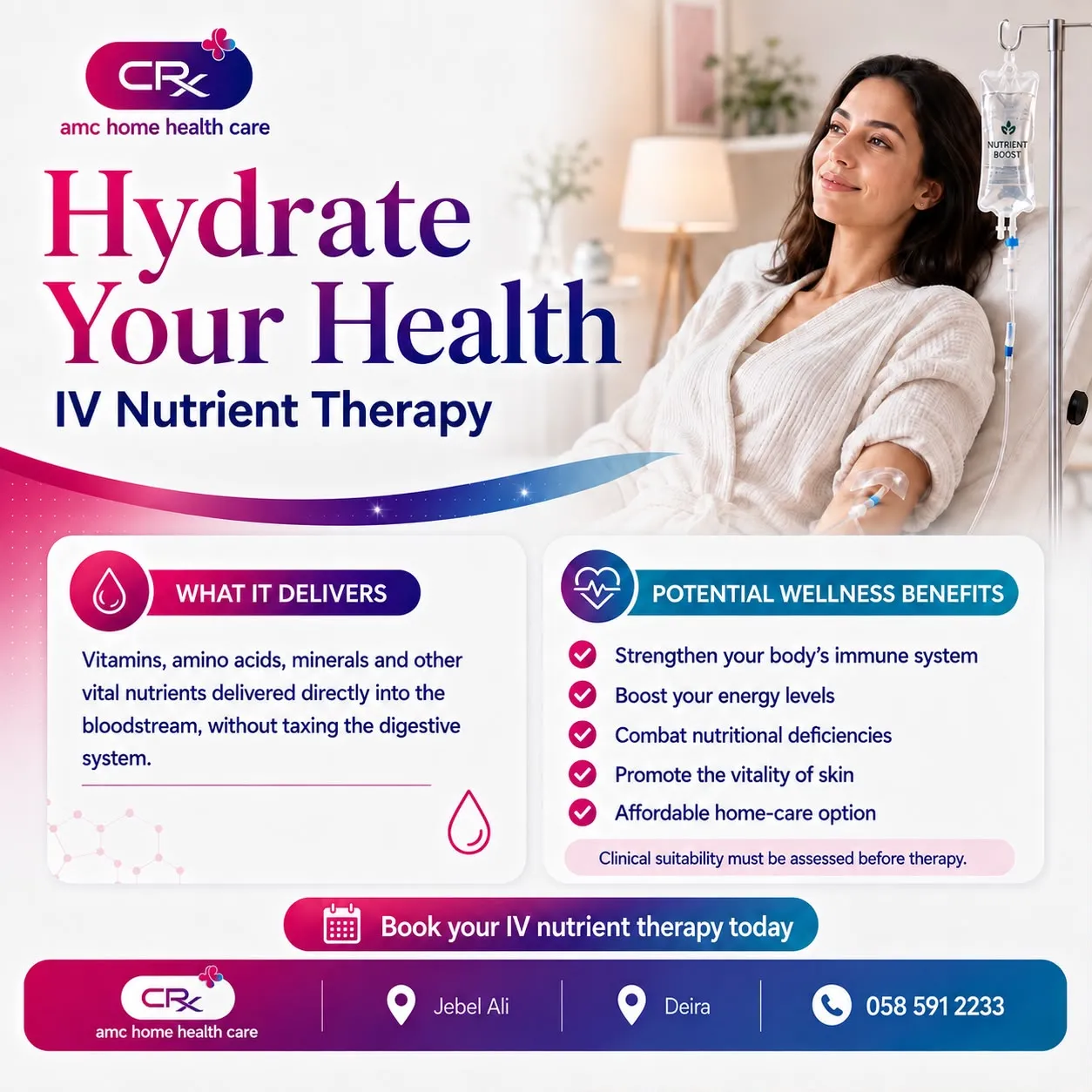 IV Nutrient Therapy at home by AMC Home Health Care