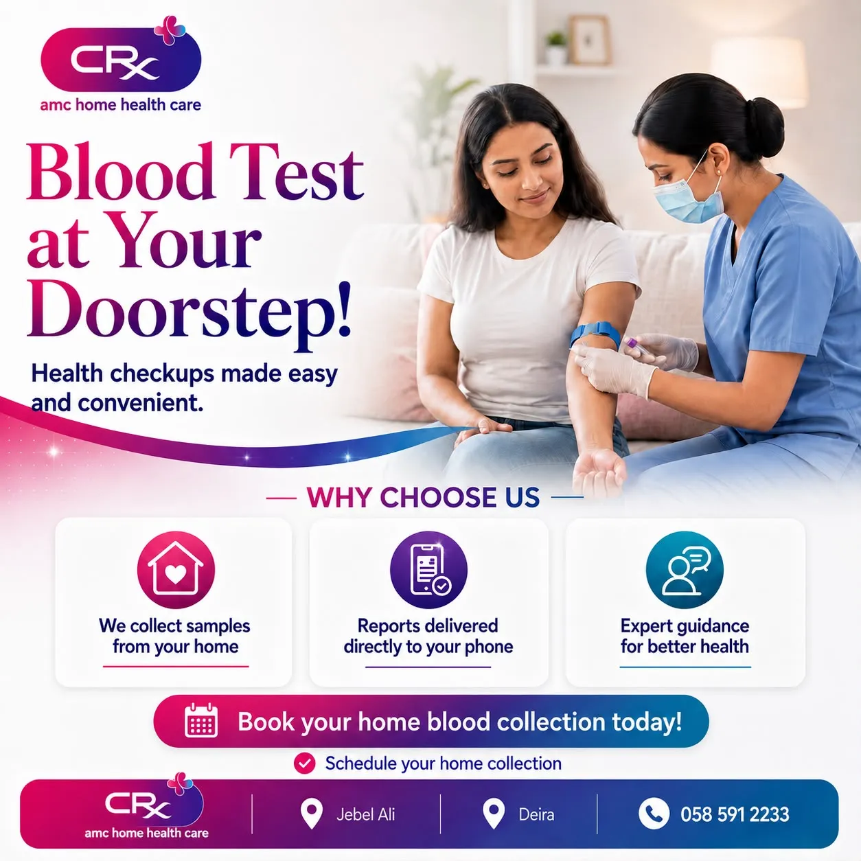 Blood test at your doorstep home blood collection