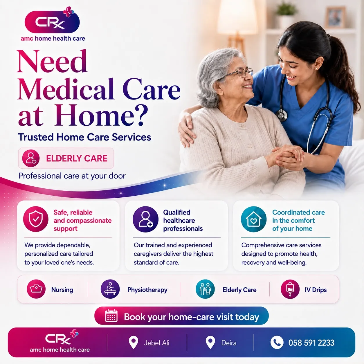 Medical care at home by AMC Home Health Care