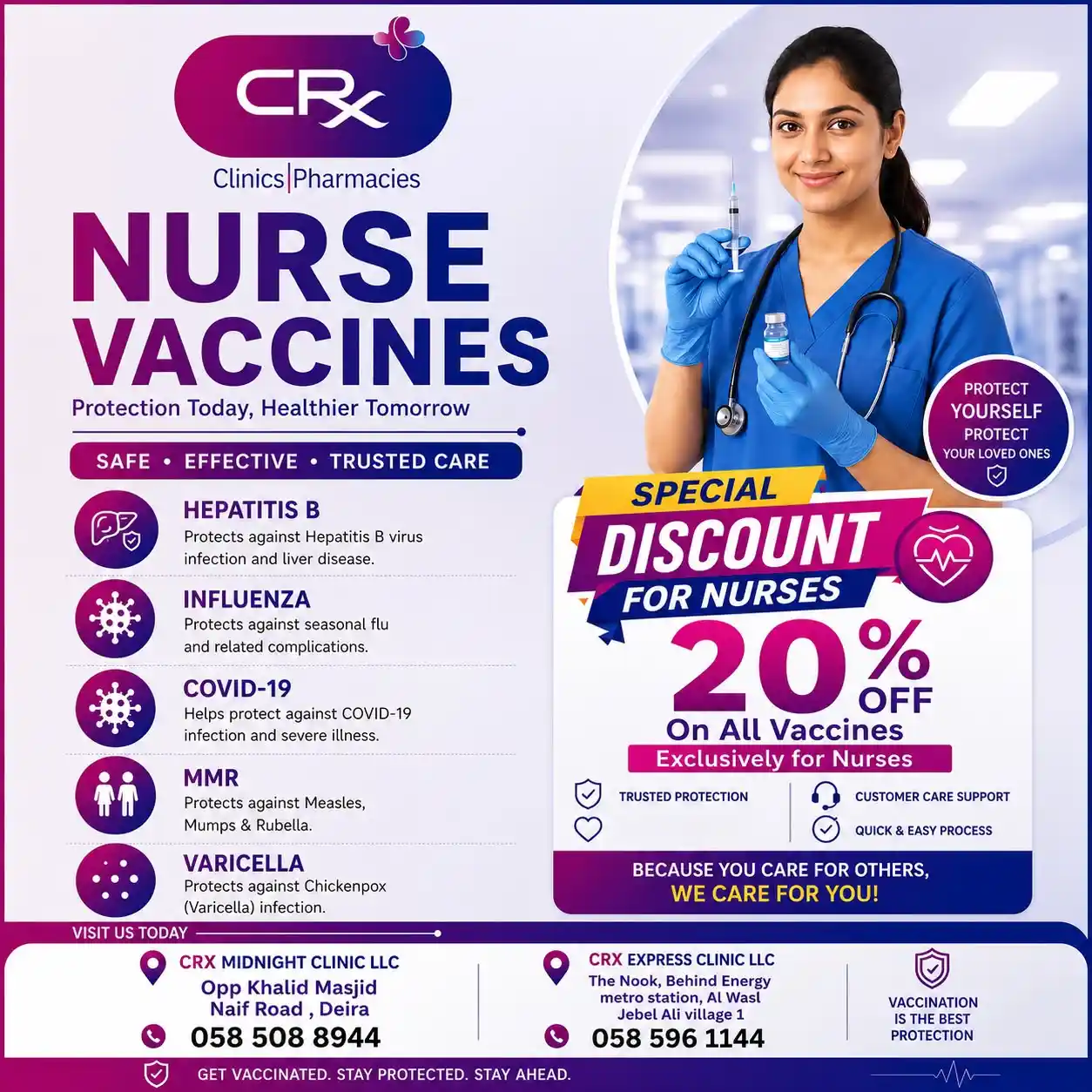 20 percent vaccine discount for nurses